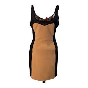 Forever 21 Black and Tan Cocktail dress, zipper back, size M